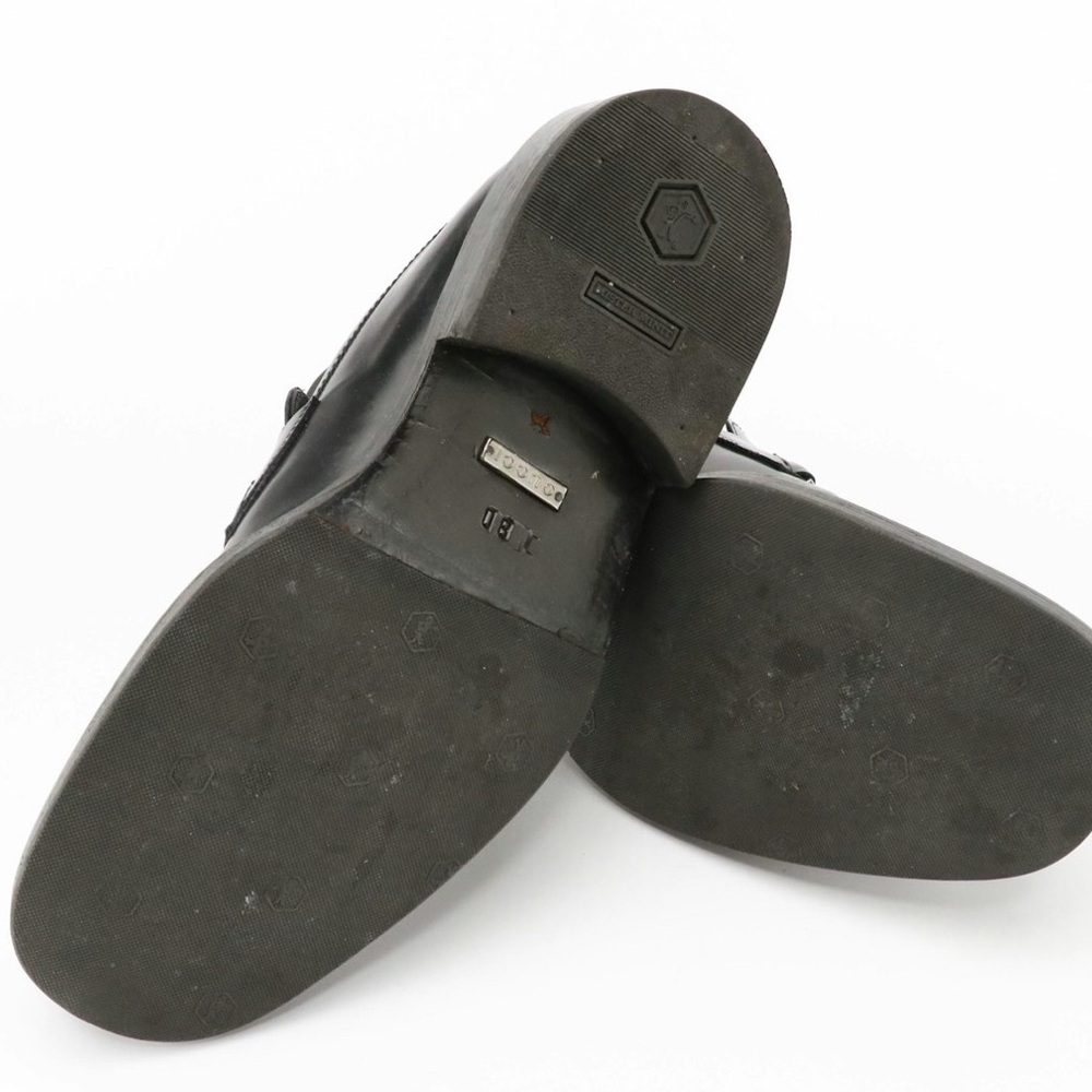 Men's Gucci Shiny Black Leather Horsebit Loafers in Box - Picture 5 of 5